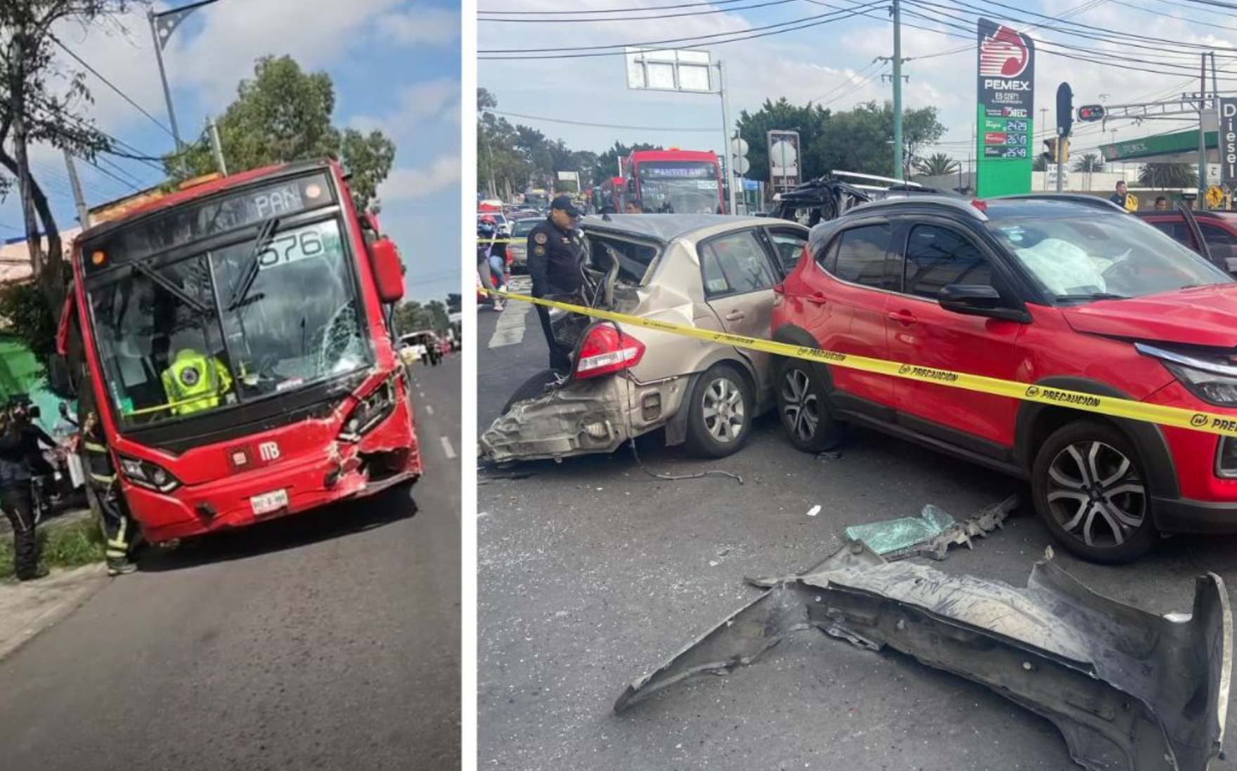 Metrobús ocasiona choque múltiple en CDMX